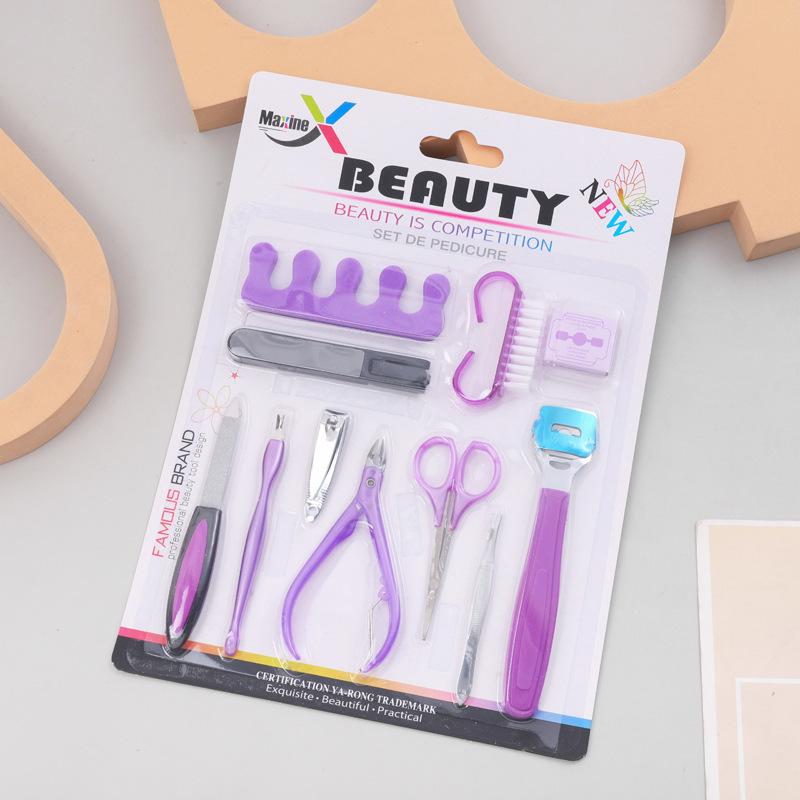 Multi-especificación de la tarjeta de succión de cortadora de uñas, cortadora de uñas, pinzas de piel muerta, archivos de uñas, herramientas de manicuría, tarjeta de succión de color