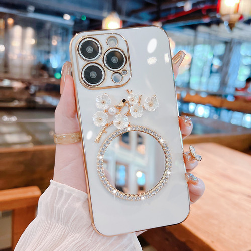 Suitable for iPhone 14 Promax mobile phone case trendy brand rhinestone mirror Apple 15 protective cover new 13 high-end