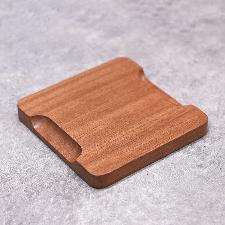 Udon sandalwood sabili mortero de madera base base bandeja de hierro a prueba de quemaduras placa de madera aislante almohadilla de madera soporte de tazón