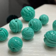 菱镁矿富甲天下小雕件 仿绿松石双面龟壳散珠文玩手工配饰批发