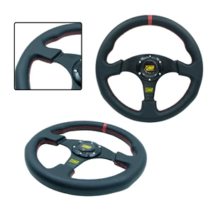 Cross-Border Hot-Selling Omp Car Modified Racing Steering Wheel Universal 13inch Genuine Leather Personalized Racing Steering Wheel