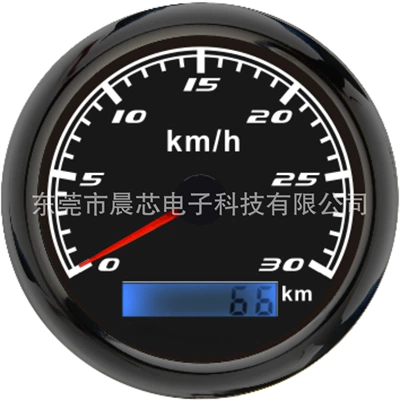 85mm Speedometer Kmh with Accumulated Other vehicle instruments - cx8027b-black-plate-and-black-cover-30km