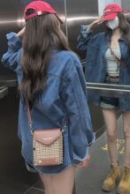 美式复古牛仔衬衫外套女早春装小个子港风衬衣设计感小众休闲上衣