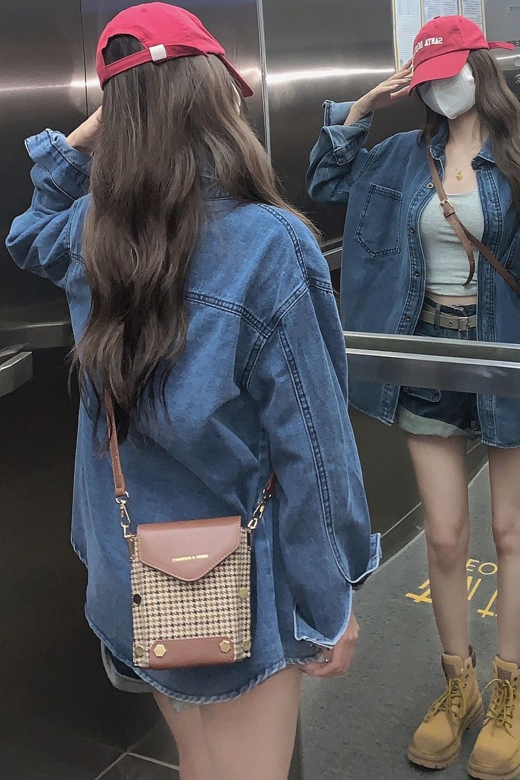 美式复古牛仔衬衫外套女早春装小个子港风衬衣设计感小众休闲上衣