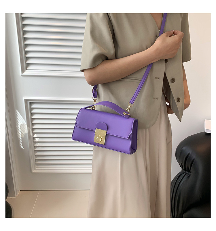 422g Weight Lock Fashion Element Lock clasp Closure Type Single Shoulder Strap Strap Type Square Bag Bags Type Daily, Street Occasion Pu Leather Material Solid Color Pattern All Seasons Season Women's Gender Elegant, Streetwear Style Square Shape Small Size Women's Small Pu Leather Solid Color Elegant Streetwear Lock Square Lock Clasp Square Bag 20