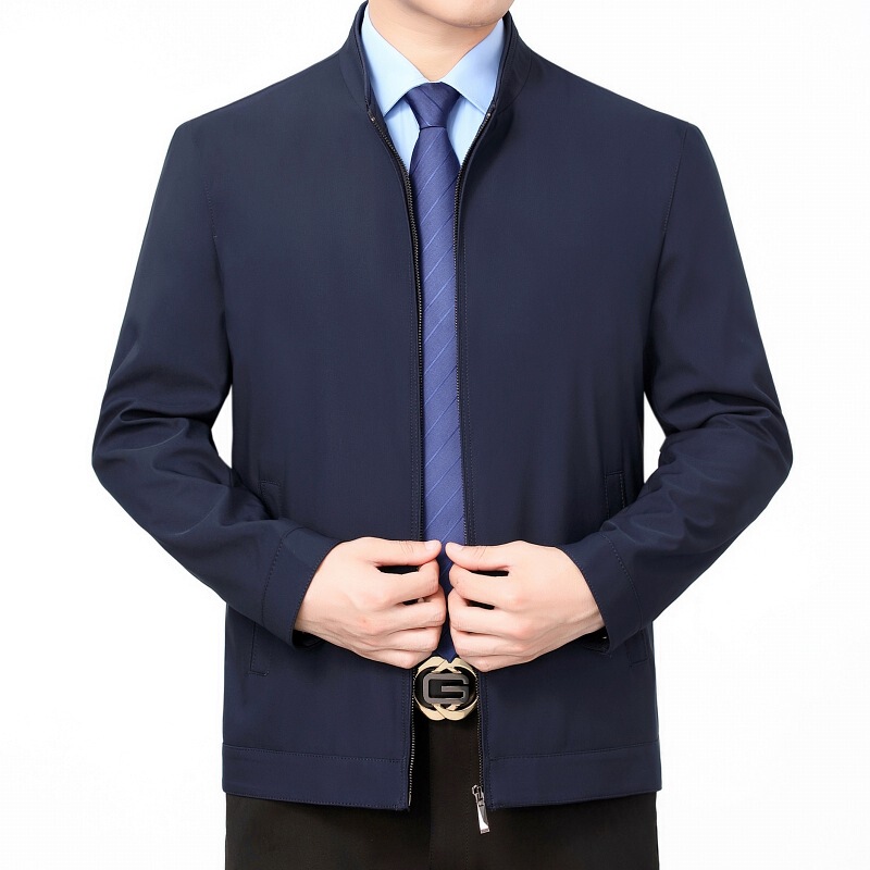 New Men's Jacket 2026 Spring and Autumn Casual Stand-Collar Jacket for Middle-Aged Men, Popular Dad Jacket