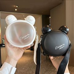 Clara Bear Dual-Sip Cup Children's Water Cup Summer Cute Baby Kindergarten Girl School Exclusive Straw Water Bottle