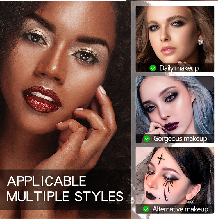 cool story Panda Eyeshadow Nine-Color Black and White Pearl Matte Silver Color-changing Glitter Smoky Halloween Makeup Palette Item Picture