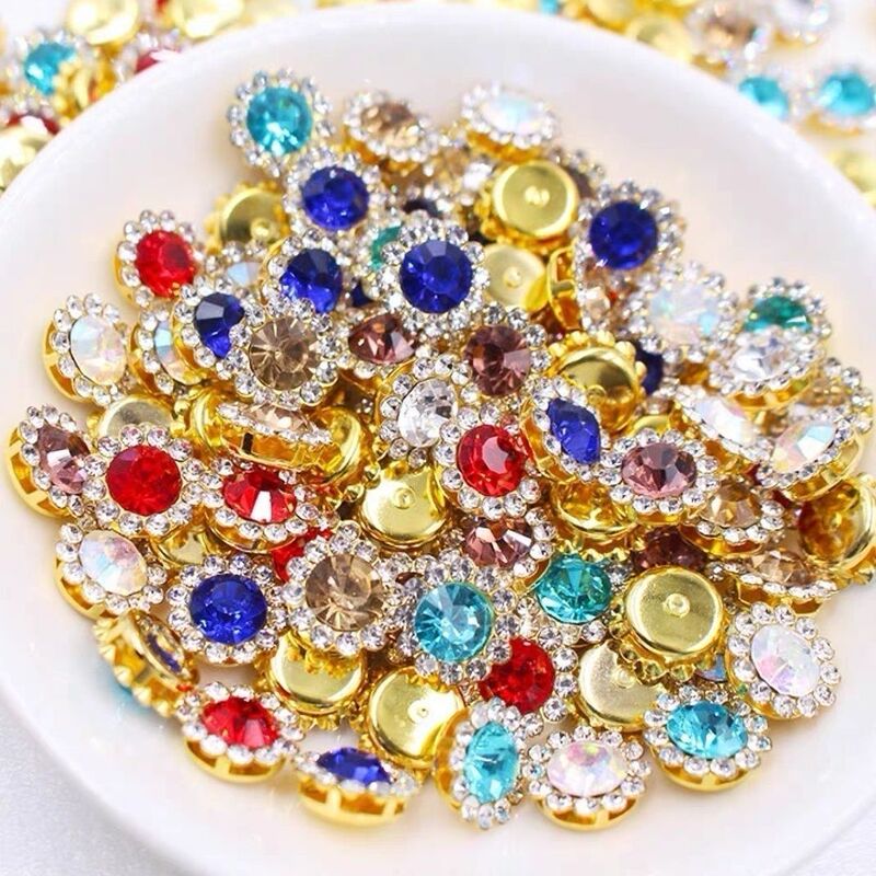 Factory Direct Sales Round Sunflower Rhinestone Flower Plate Diamond Buckle Double-Layer Flower DIY Handmade Hair Accessories Flower Heart Material Wholesale Factory Direct Sales Round Sunflower Rhinestone Flower Plate Diamond Buckle Double-Layer Flower DIY Handmade Hair Accessories Flower Heart Material Wholesale