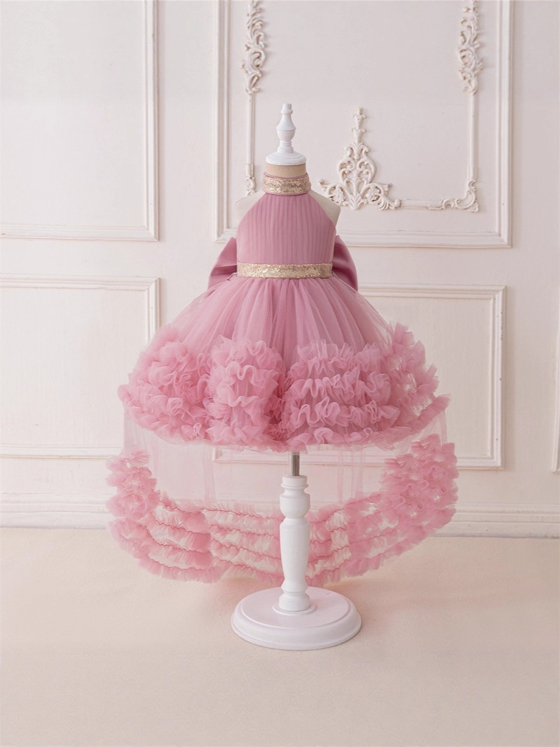 2025 nuevo vestido de cumpleaños de niñas transfronterizas vestido de niñas vestido de princesa colgante vestido de red vestido de vestido de niño