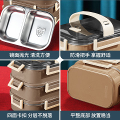 304不鏽鋼多層保溫飯盒分隔層上班族密封便攜餐盒學生帶蓋便當盒