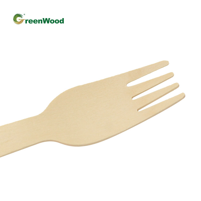 160mm de embalaje independiente respetuoso del medio ambiente degradable desechable Tenedor de madera comercial ensalada 400 Pc por caja