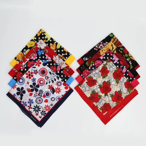 New European and American floral scarf hip-hop hip-hop mask outdoor sports spot floral printed cotton square scarf wholesale