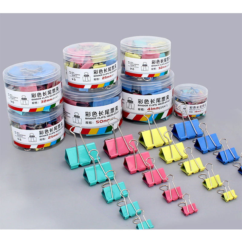 지샹 컬러 롱 테일 클립 중대형 폴더 서브 북 클립 시험 종이 클립 사무용품 대형권 고정 클립