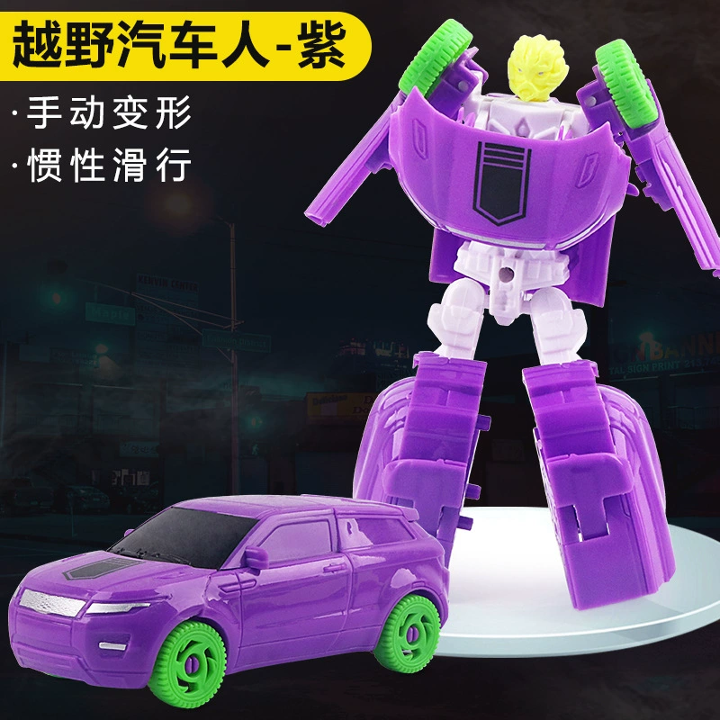 Transformer construction toy, convertible car to robot with minifigure, multiple colors, wholesale