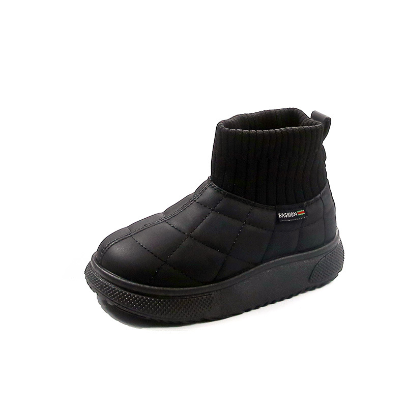 Niños botas de nieve de niñas botas cortas de terciopelo de invierno 2025 nuevo niño engrosado calentamiento botas de algodón de niñas botas de algodón