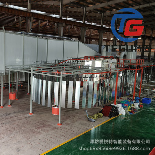 Supply electrostatic coating production line aluminum profile electrostatic powder spraying production line mechanical parts powder spraying equipment