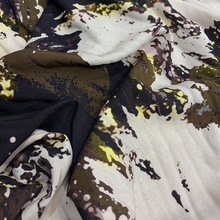 新款麻棉黑白抽象印花连衣裙衬衫裤装服装面料家纺鞋帽布料印花-7