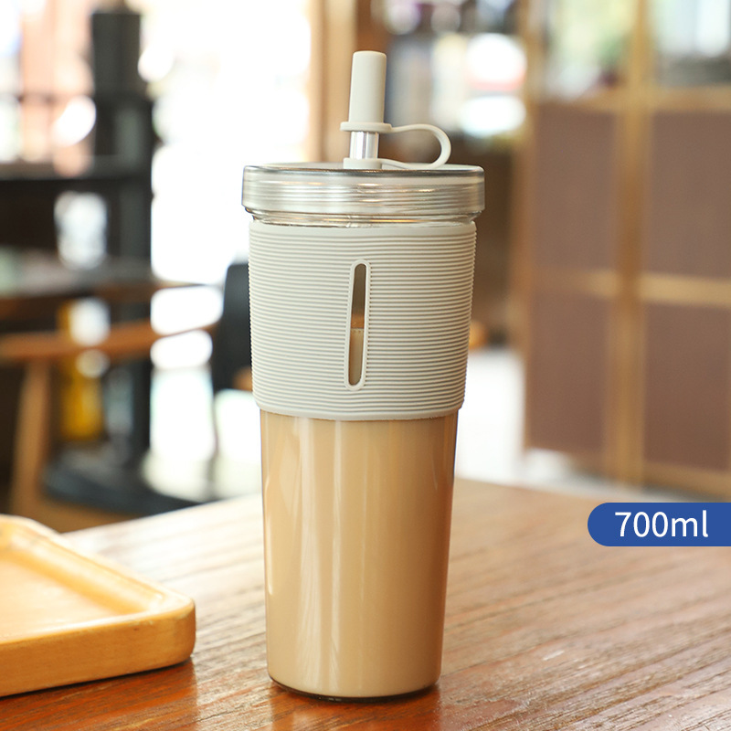 珍珠奶茶杯塑料水杯随手杯礼品隔热咖啡杯大容量吸管杯子定制logo|ms