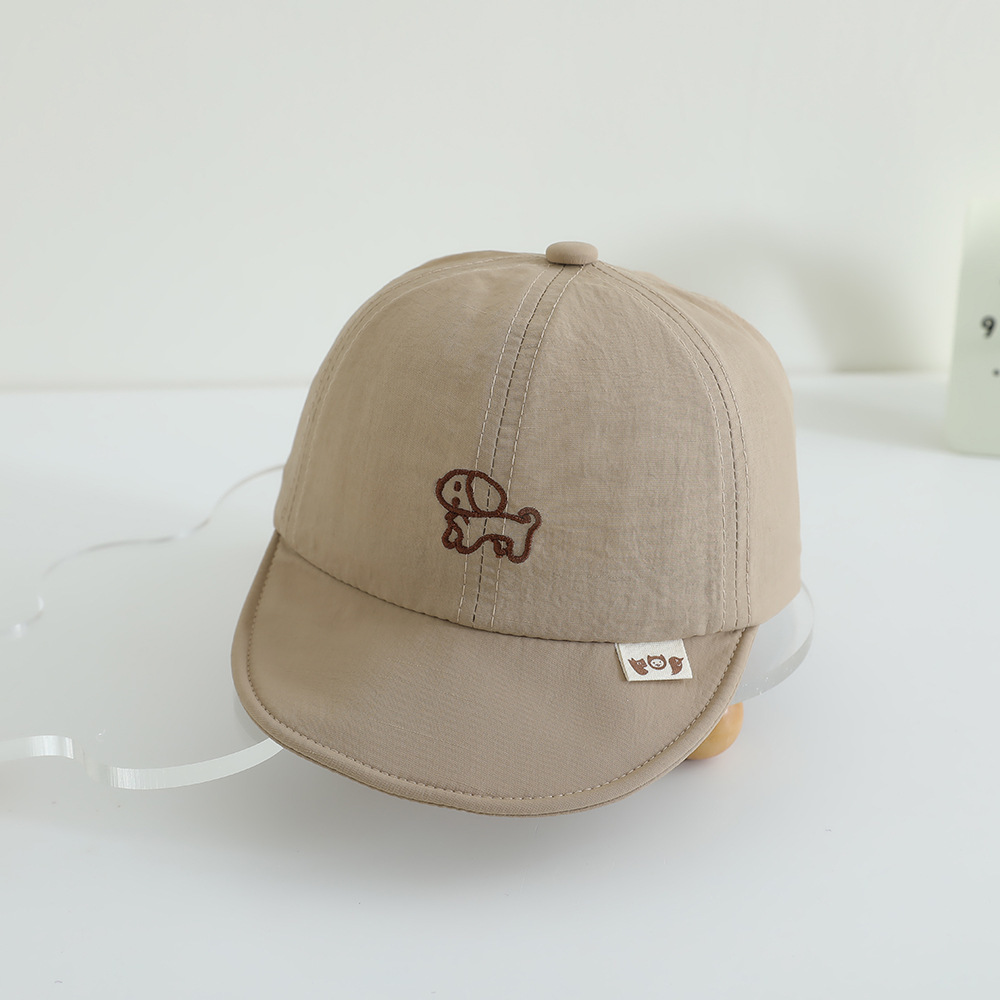 2025 sombrero para bebés primavera y otoño nuevo bordado de dibujos animados sombrero de brida suave sombrero para niños y niñas sombrero de boca de pato secado rápido