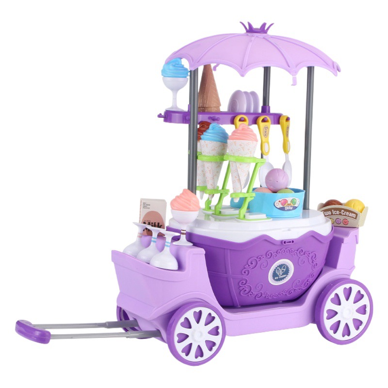 Entrega al por mayor ventas directas de la fábrica niños y niñas jugar casa helado tocador grande princesa carro juguete
