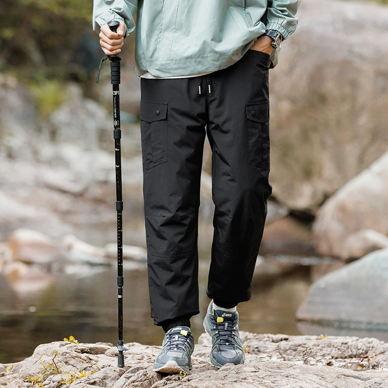 Теплые пуховые брюки мужского горного карьера уличные брюки в прямом эфире