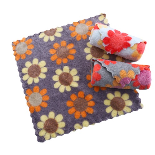 Thickened coral velvet small towel, soft, water-absorbent, printed, hand-washing and face-wiping kitchen rag, multi-functional square towel wholesale