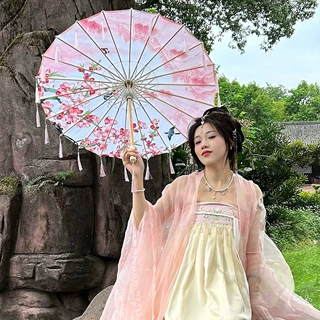 新中式流苏油纸伞汉服旗袍走秀演出摄影道具写真防晒通用工艺伞