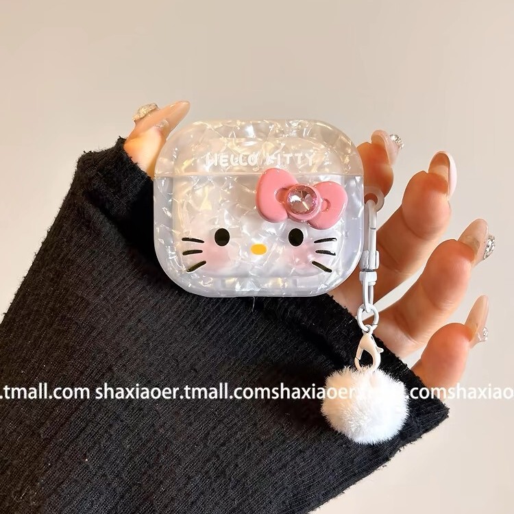 Shell Pattern Kt Cat Suitable for Airpodspro2 Protective Cover New 5Th Generation 3 Earphone Case Soft Silicone Cartoon Cute Female Shell Pattern Kt Cat Suitable for Airpodspro2 Protective Cover New 5Th Generation 3 Earphone Case Soft Silicone Cartoon Cute Female