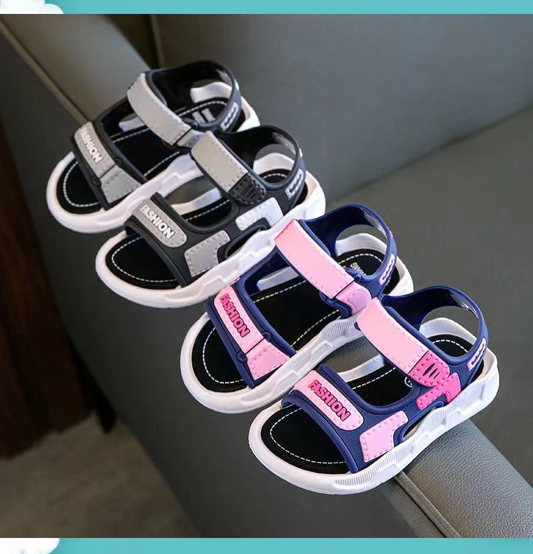 Kid's Casual Cute Color Block Round Toe Beach Sandals display picture 3