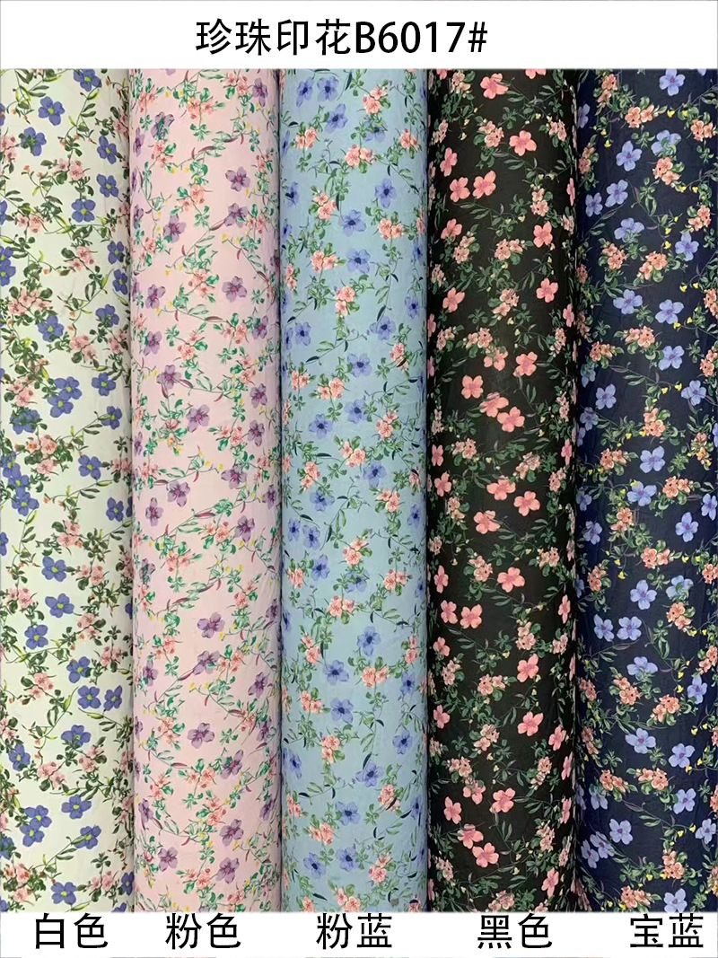 Tela impresa tejida camiseta de jersey chiffon vestido de tela nueva flor de verano primavera otoño