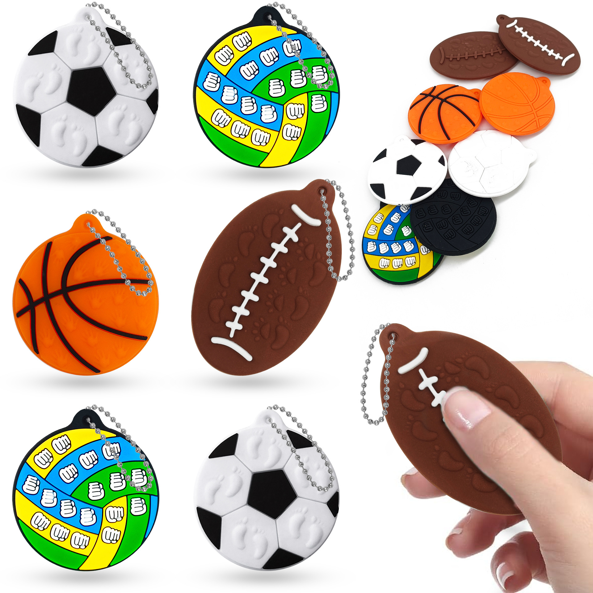 Cross-border decompression Sensory toys basketball football volleyball rugby silicone texture sensory stone decompression toys