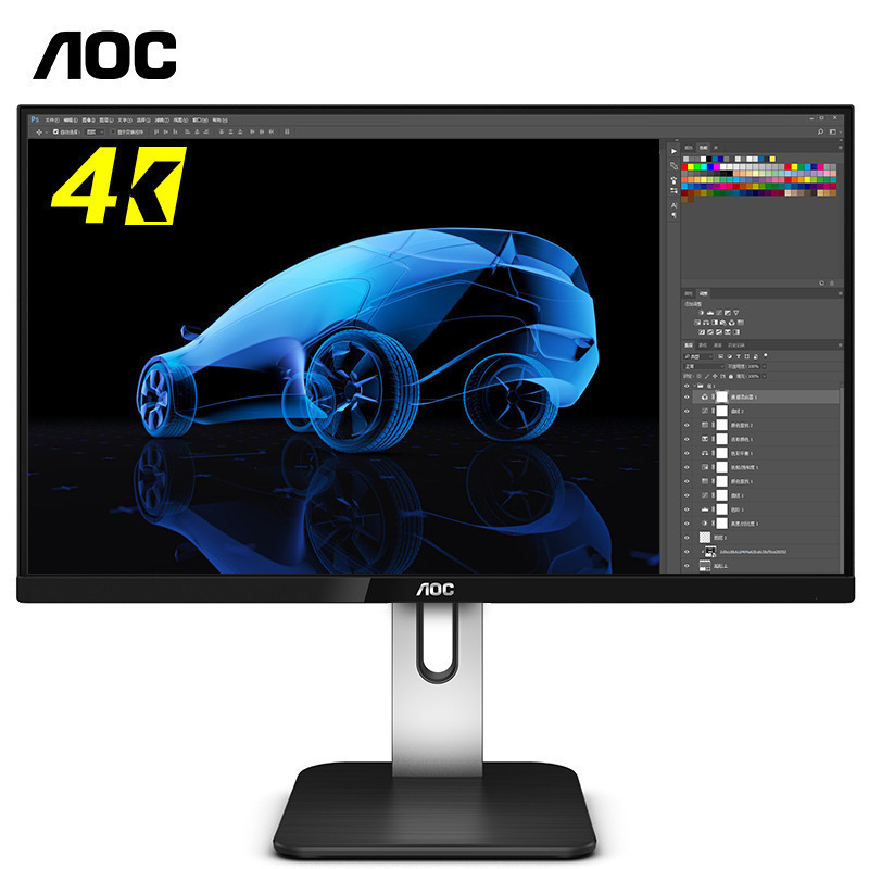 Aoc U27P1U 27-Inch 4K Hd Ips Narrow-Edge Adjustable and Rotating Wall-Mounted Desktop Computer Lcd Monitor