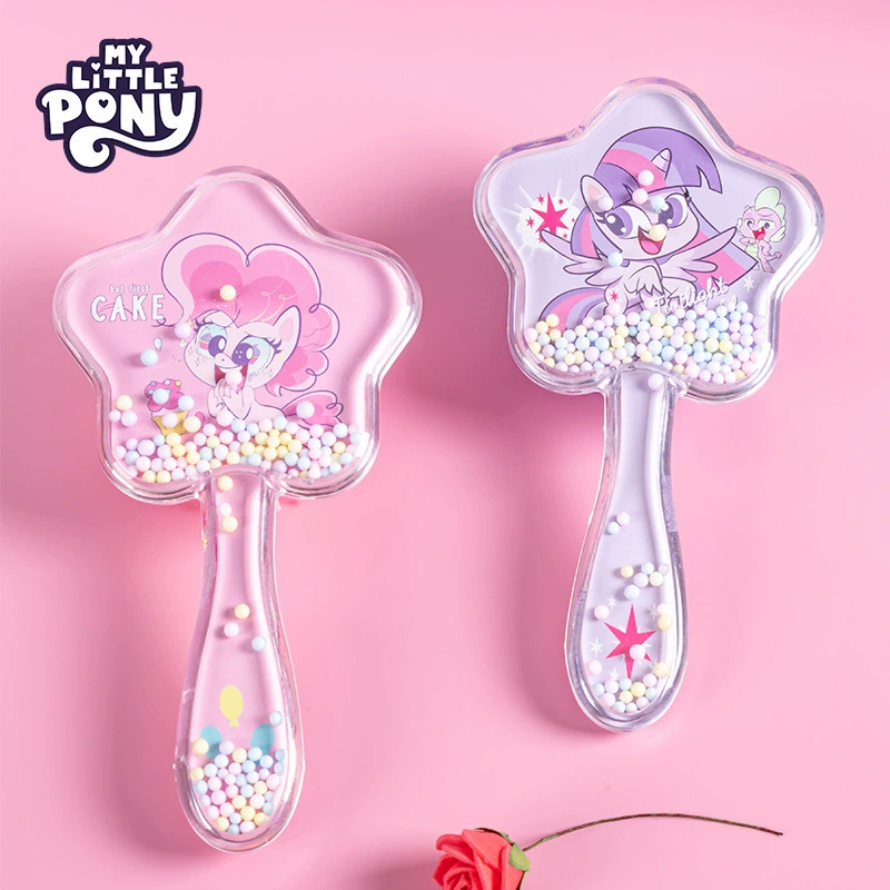Детская расчёска (My Little Pony) — мягкая щётка, «жидкие» блёстки, карманное зеркальце