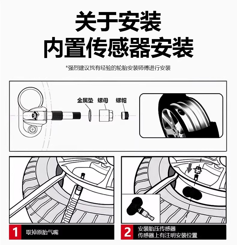 Compatible with Jiangling tire pressure sensors for the Teshun Yuhu 7/9, Yusheng Avenue, Fushun, and Qiling T5/T7 pressure monitoring