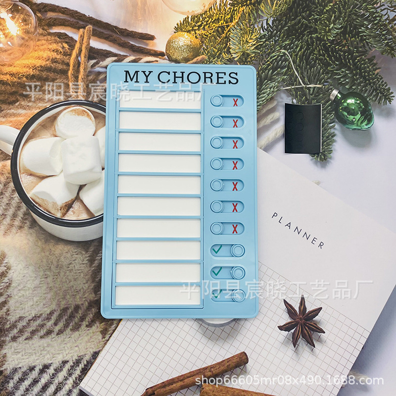 Tarjeta de autodisciplina para niños tablero de mensajes reemplazable Lista de verificación RV Mensaje de nota RV Lista de verificación