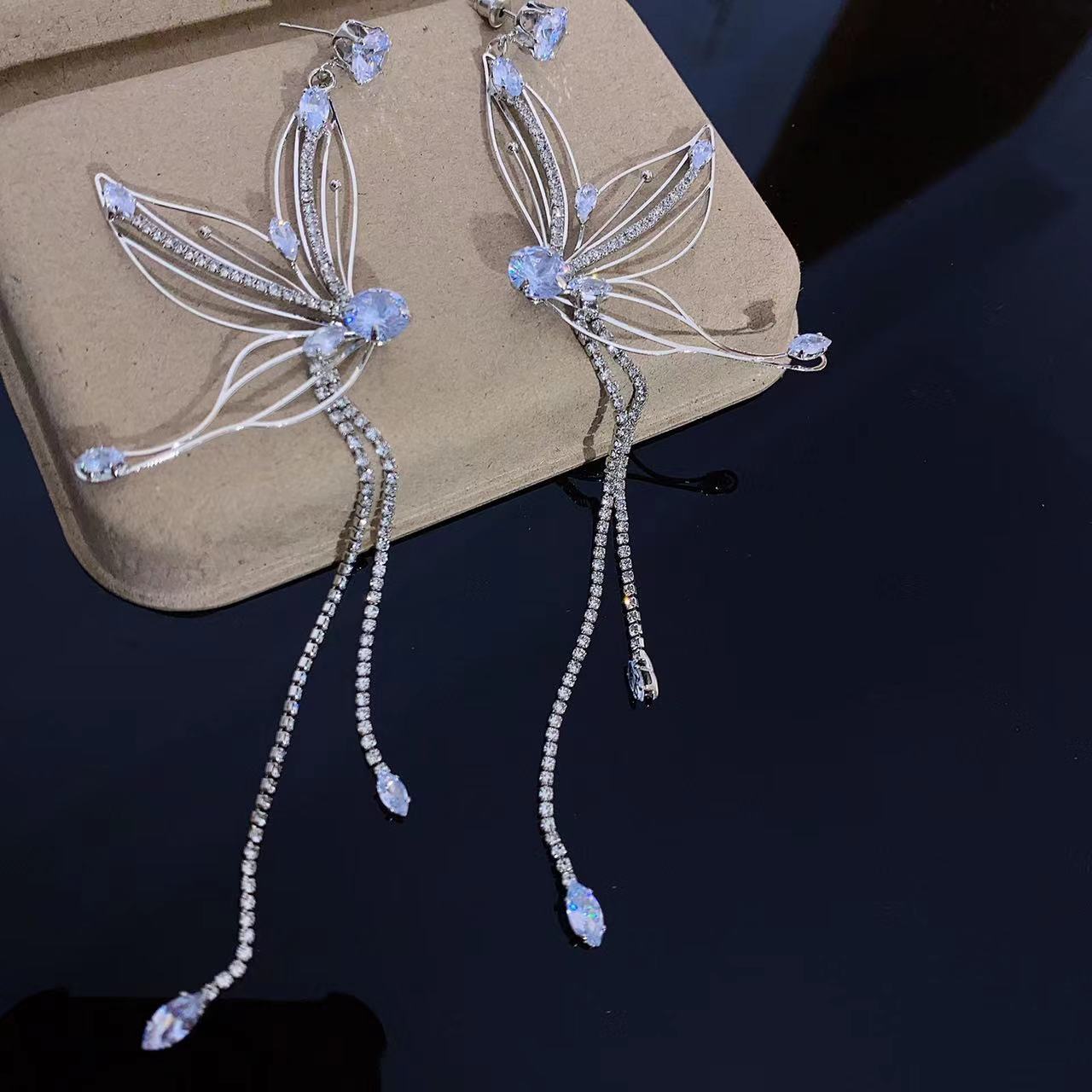 Fashionable sophisticated elegant cute earrings with tassels