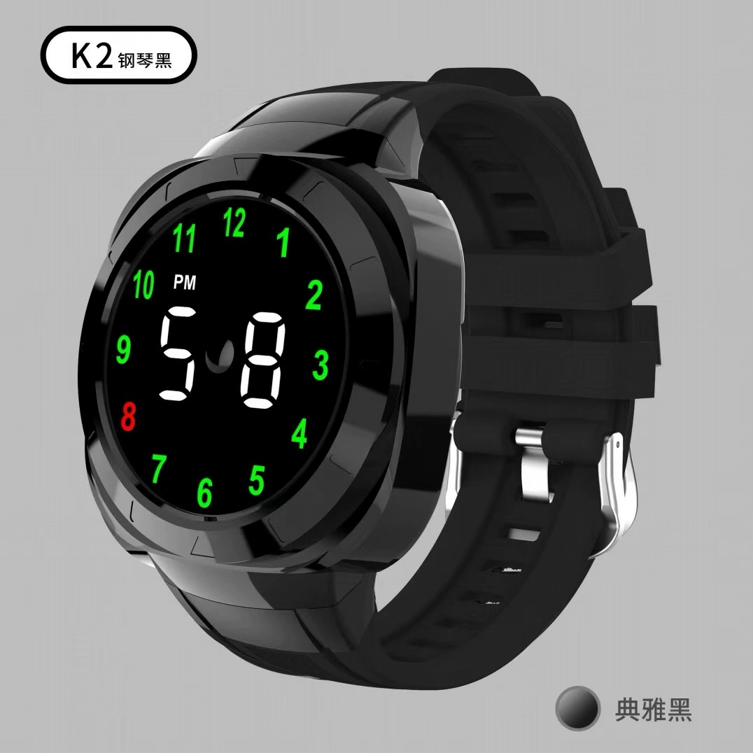 Новые светодиодные электронные часы K2 с подсветкой, модные цифровые спортивные часы для студентов и детей