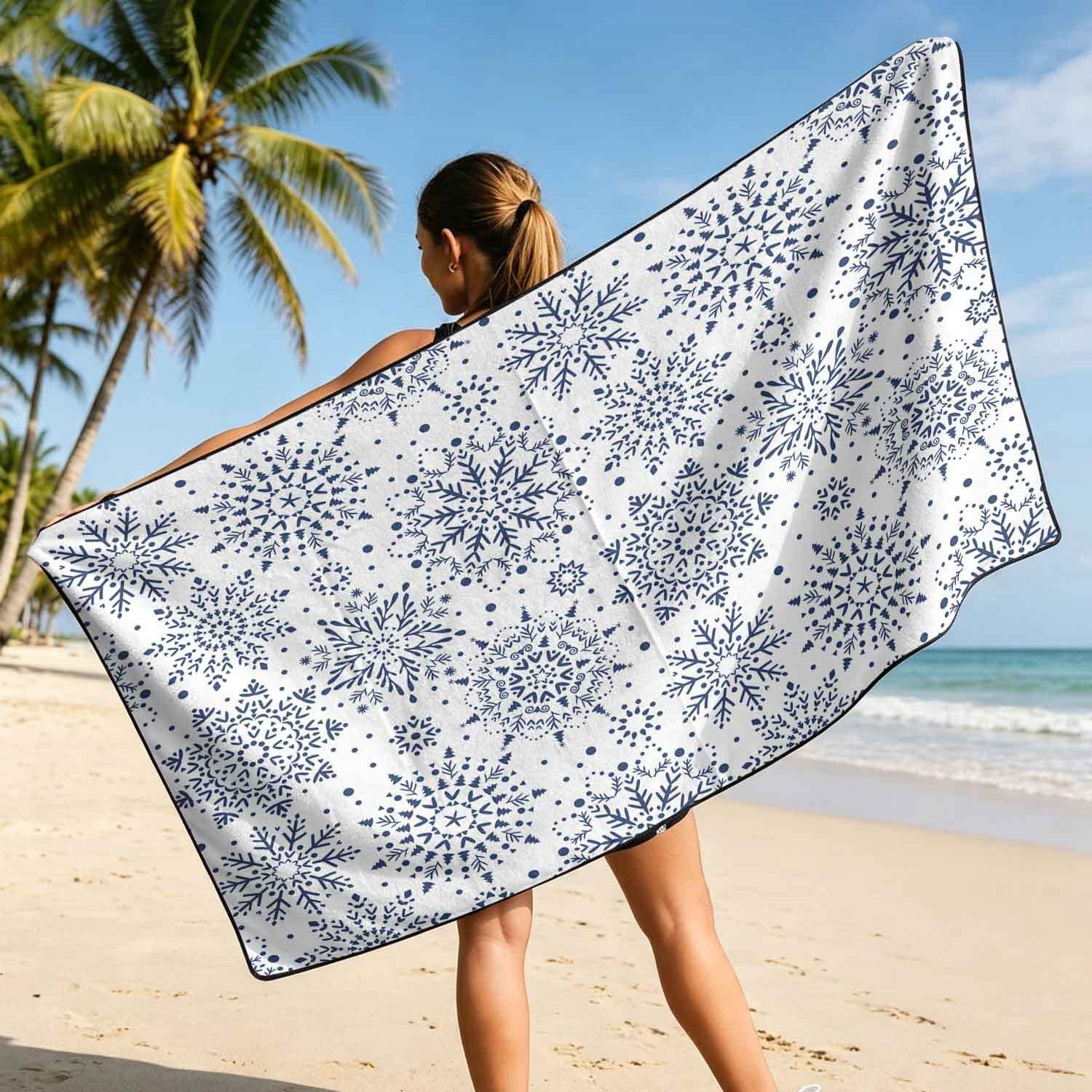 Geometric Bath Towel Car Seat Cover 2-in-1 Microfiber Outdoor Beach Car Dual-Use Universal Seat Cushion