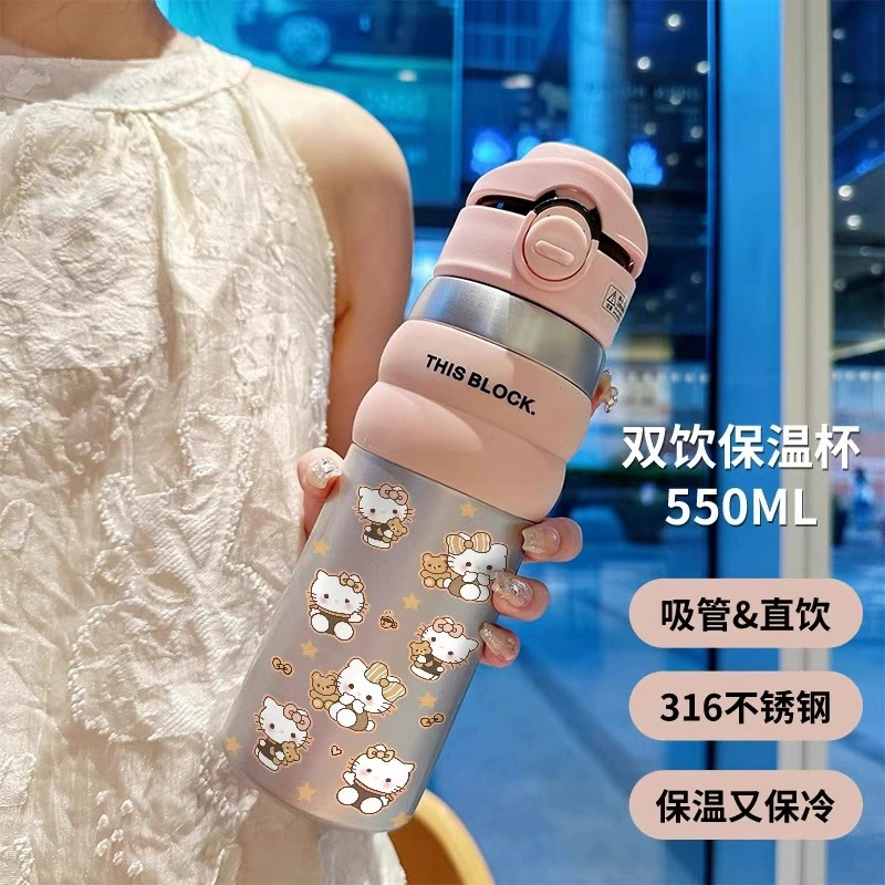 Hello Kitty, портативное стеклянное нержавеющее стальное изделие для воды, 2025 год, нержавеющая сталь AISI 304