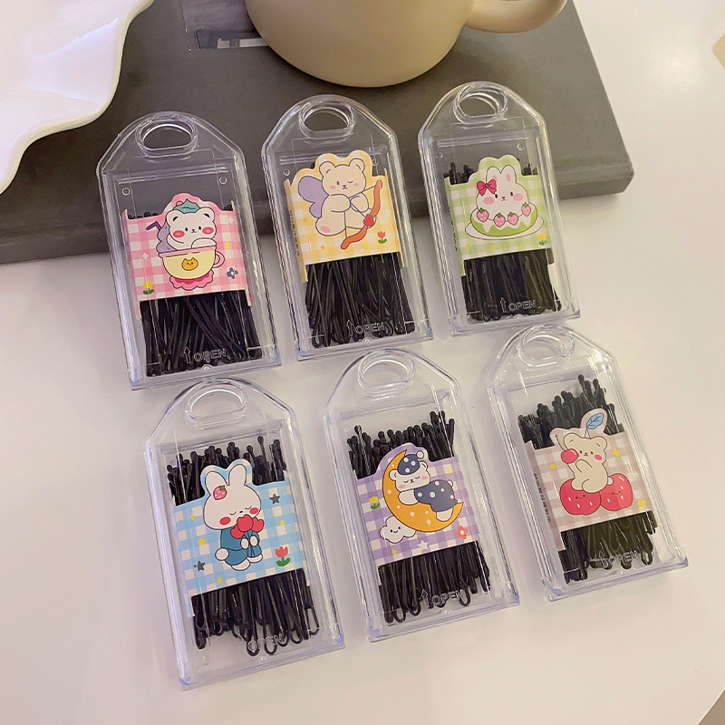 Clip básico negro flequillo lateral clip onda clip de acero Cabeza trasera pelo roto horquilla clip de tocado horquilla