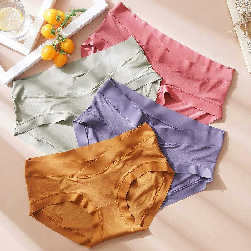Silky pants with belly support, postpartum trousers, plus size