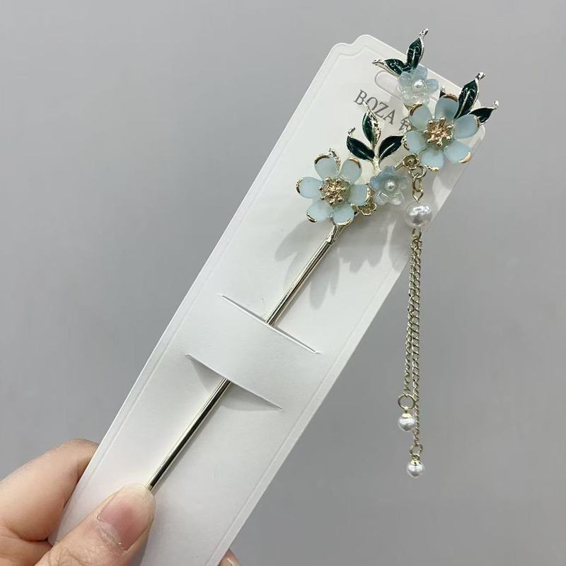 发簪现代简约新中式簪子古风步摇发钗汉服旗袍头饰渐流苏发簪|undefined