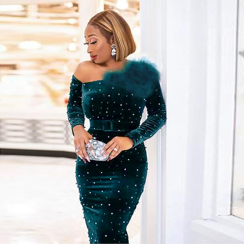 slim fit dress slacks Sexy Mermaid Dark Green One Shoulder Pleats Long Bridesmaid Dresses Go –  SposaDresses main image 1