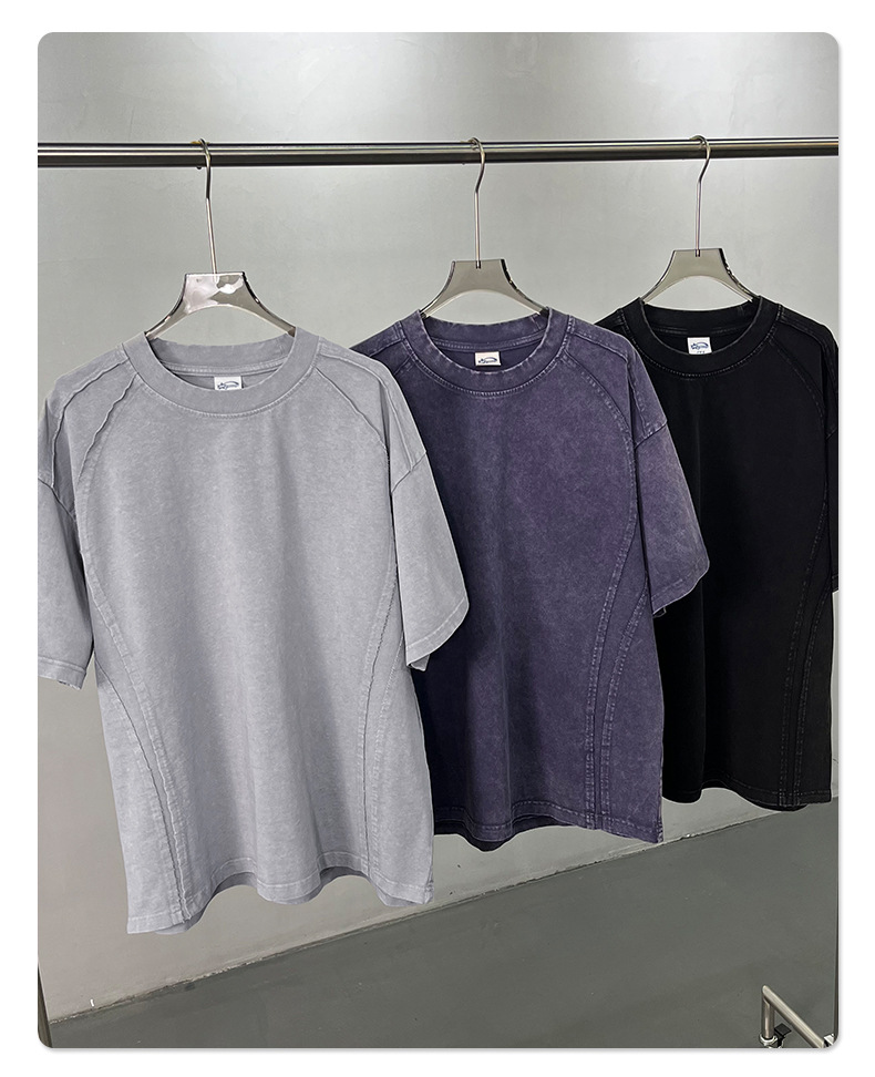 T-shirt uomo a maniche corte in cotone effetto snow-wash_voghion.com