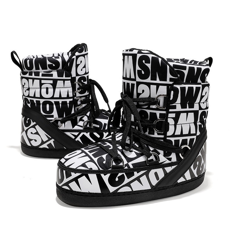 Espacio botas transfronterizas más tamaño invierno esquí luna botas celebridad de Internet mismo mitad de la pantorrilla engrosada felpa al por mayor entrega de una sola pieza