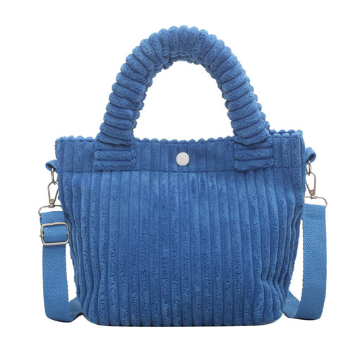 Niche corduroy bucket bag  new spring plush crossbody bag cute furry handbag tote bag