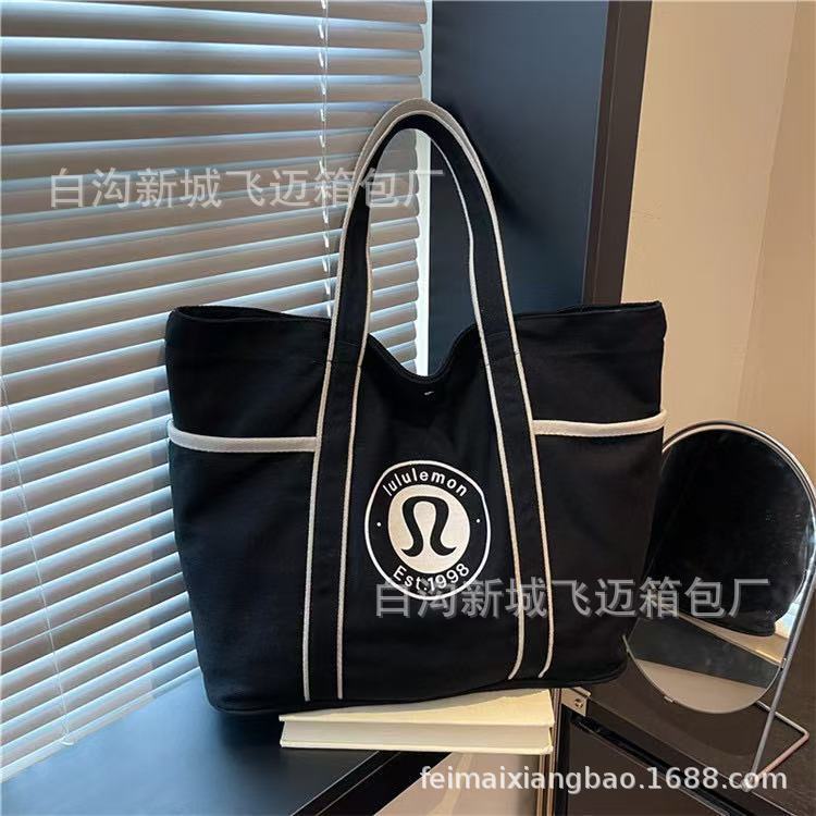 外贸女包2025春夏季新款简约休闲帆布包流行字母托特斜挎包bags潮|undefined