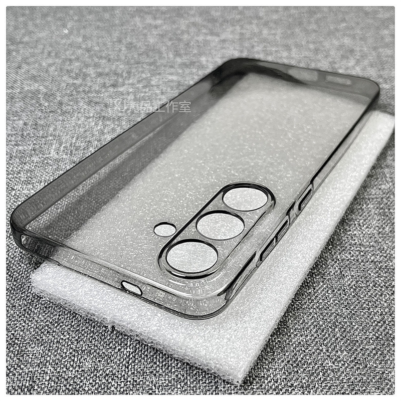 Transparent Black Simple and Suitable for Samsung S25+ Mobile Phone Case Soft Shell Transparent Silicone Protective Cover Ultra-Thin All-Inclusive Anti-Fall