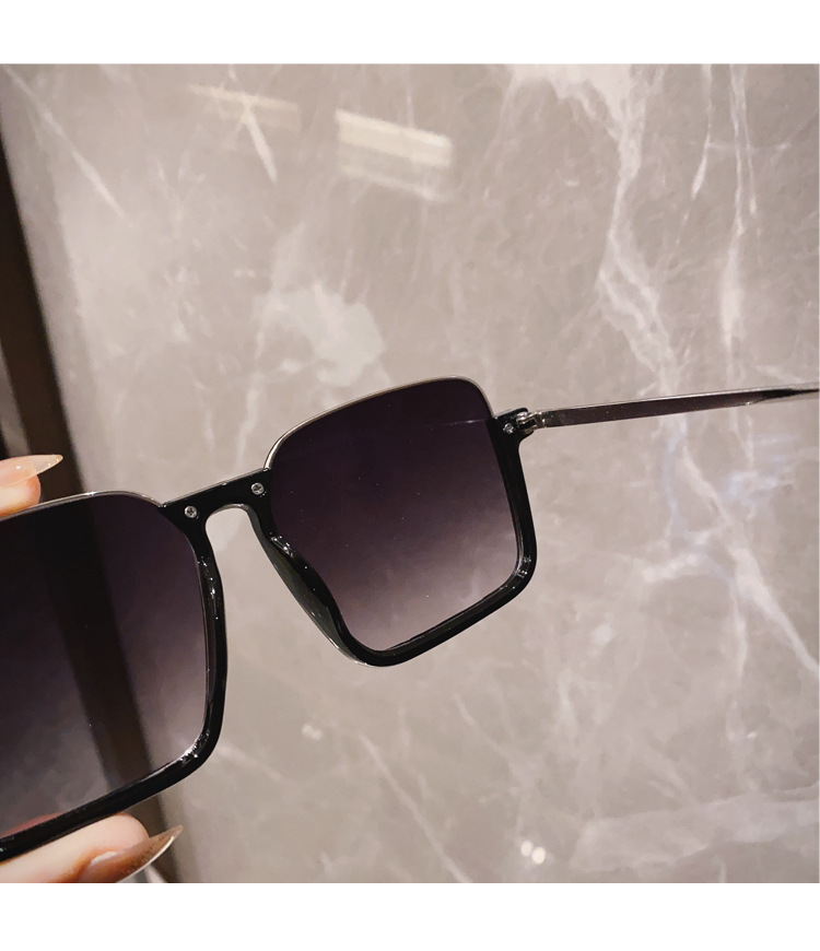 Fashion Solid Color Resin Square Half Frame Women's Sunglasses display picture 3